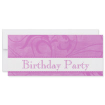 Long Vibrant Pink Birthday Party Invitation by SublimeStationery Long Vibrant Pink Birthday Party Invitation