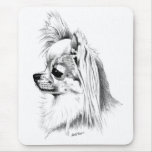 Longcoat chihuahua mouse pad