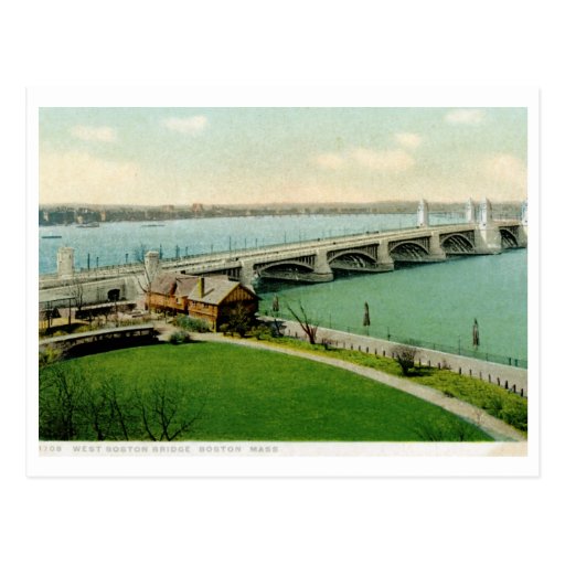 Longfellow Bridge, Boston MA Vintage Postcards