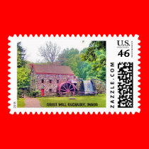 LONGFELLOW'S WAYSIDE GRIST MILL postage