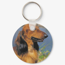 Longhaired Dachshund  keychain