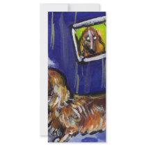 longhaired dachsund senses smiling moon rack cards by zadajeanne longhaired dachsund senses smiling moon rack cards
