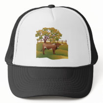Longhorn Cattle on the Ranch Mesh Hat