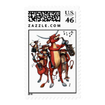 longhorn moo-sic postage stamp