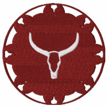Longhorn on Leather Wheel Native American Design embroidered shirts