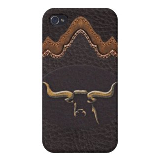 Longhorn Photo Sim Leather iPhone4 Case iPhone 4 Covers
