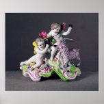Longton Hall group, two putti with goat, c.1755 Poster