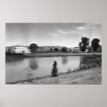 Longview, WA Town View Lake Sacajawea Photograph Poster