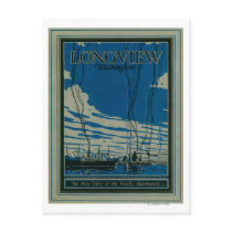 Longview, Washington Advertising Poster Postcard