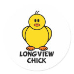 Longview Washington Chick Round Stickers