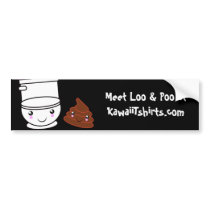 Loo & Poo cute Kawaii friends Bumper sticker