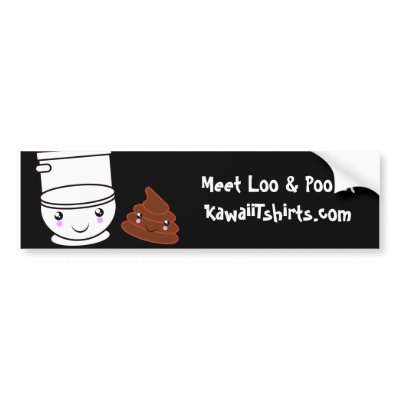 Loo & Poo cute Kawaii friends Bumper sticker by kawaiitshirts