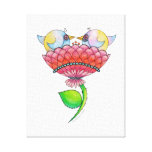 'Loobitz' love birds canvas Stretched Canvas Print