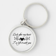 Look After My Heart Sterling Silver Keychain