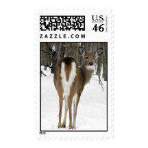 look back, deer postage stamp