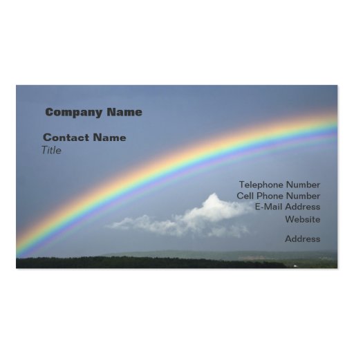 Look For The Rainbow Business Cards (front side)
