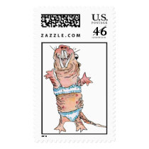 Look, I Got Dressed! Naked Mole Rat Custom Postage postage