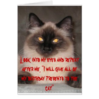 Look into my eyes and repeat after m... greeting card