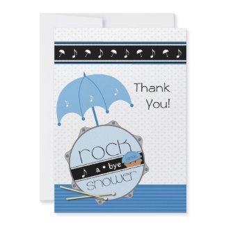 Look out world, here I drum! Baby Shower Thank You invitation