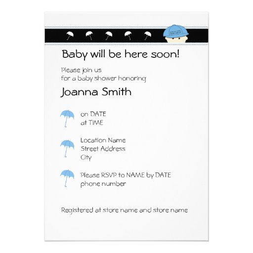 Look out world, here I drum! BabyShower invitation