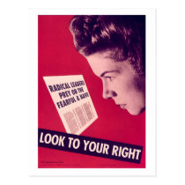 Look to Your Right Postcard postcards