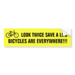 Look Twice Save A Life (yellow) Bumper Sticker
