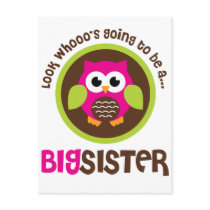 Look Whoos Going to be a Big Sister Owl Postcard