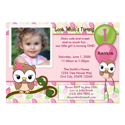 Look Whoo's Turning OWL birthday invitation(photo)