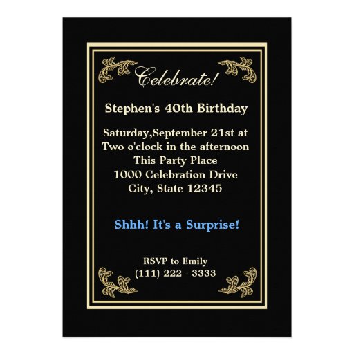 Look Who's 40 Photo Blue Personalized Announcements