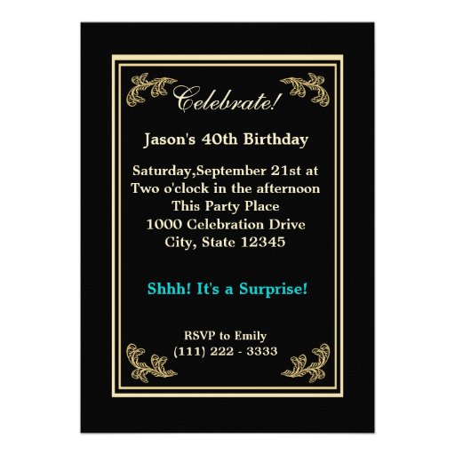 Look Who's 40 Photo Teal Personalized Announcements