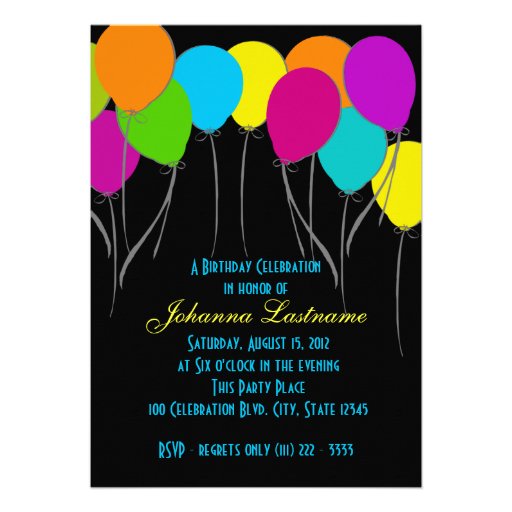Look Who's 50 Party Balloons Birthday Photo Invitations