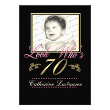 Look Who's 70 Photo Custom Announcement