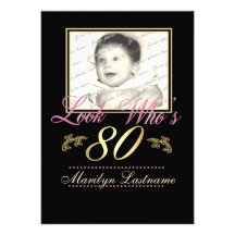 Look Who's 80 Photo Invitation