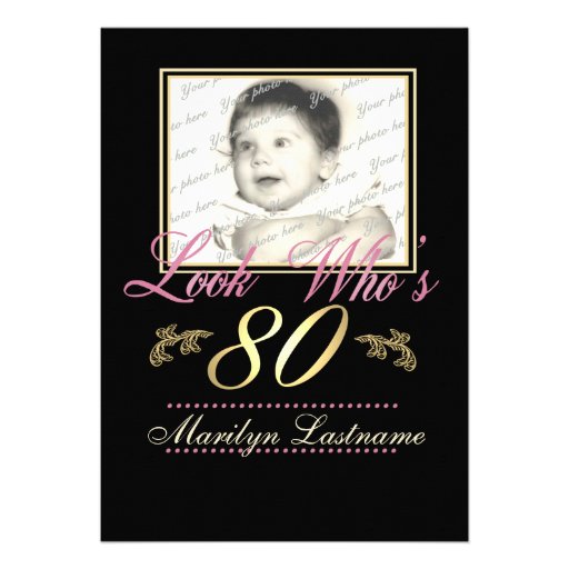 Look Who's 80 Photo Invitation (front side)