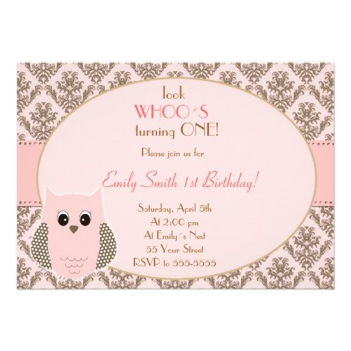 Look Whos Owl Birthday Baby Shower Invitation (front side)