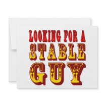 Looking For A Stable Guy invitations