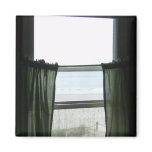 Looking Out The Window Beachhouse Fridge Magnets