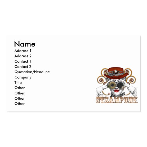 looking steampunked steampunk collage art business card templates (front side)