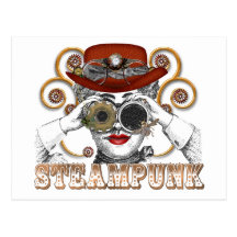 looking steampunked steampunk collage art post card