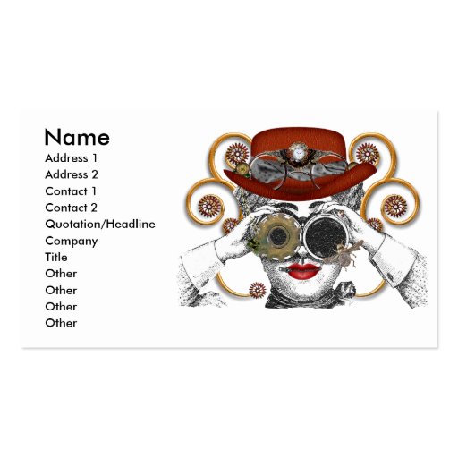 looking steampunked steampunk dude business card templates (front side)