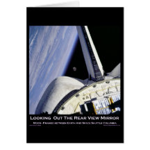Looking Thru Rear View Mirror From Space Shuttle Card