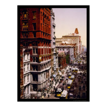 Looking up Broadway in New York City 1900 posters