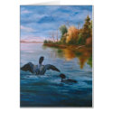 Loon Dance Blank Card by bmthour Loon Dance Blank Card