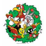 Looney Tunes Group Christmas Wreath t-shirts