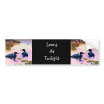 Loons At Twilight Bumper Sticker bumper stickers
