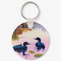 Loons At Twilight Keychain