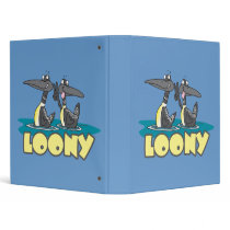 loony loons bird cartoon vinyl binder