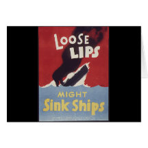 Loose Lips Might Ships Greeting Cards
