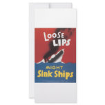 Loose Lips Might Sink Ships Vintage War Poster rack cards