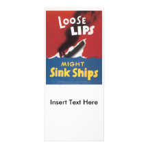Loose Lips Sink Ships World War 2 Customized Rack Card